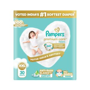 pampers premium care xxl pant style baby diapers, 30 count
