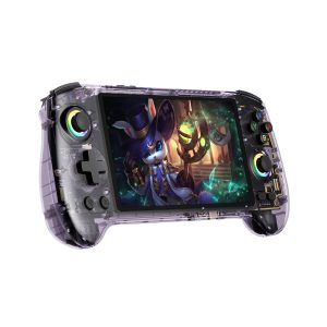 Home rg557 retro handheld console transparent purple